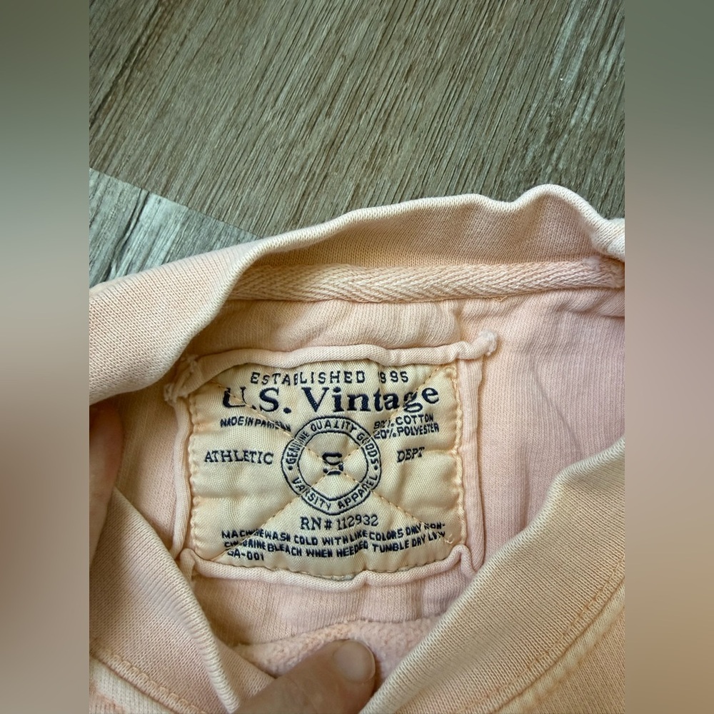 VTG U.S. Vintage Myrtle Beach Sweatshirt Pullover Crewneck Light Pink Size XS S - Picture 7 of 11